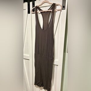 James Perse Charcoal Drop-Waist Racerback Sleeveless Tank Dress XL